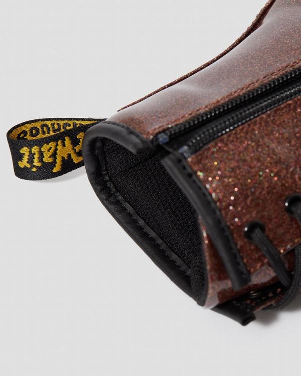 Dr Martens Dětské Kotníkové Boty Youth 1460 Glitter Růžové Hnědé, CZ-379048